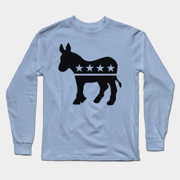 Democrat Donkey Black Long Sleeve T-Shirt by mplusshift2